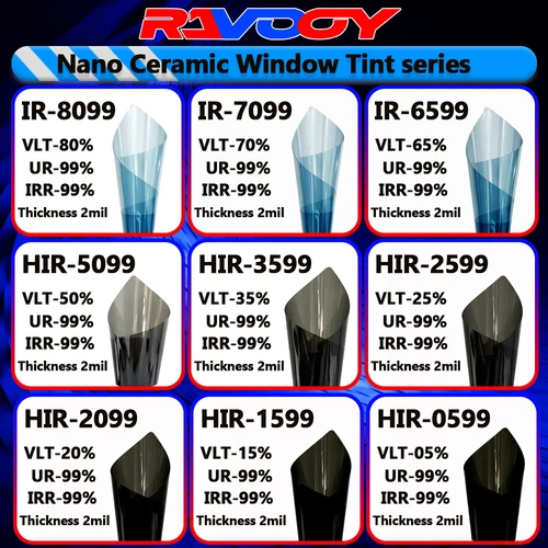 Imagen 1 del producto 50cmX500cm IR100 % Nano película cerámica súper calidad alta resistencia al calor vidrio de coche tinte Solar películas protectoras para ventanas