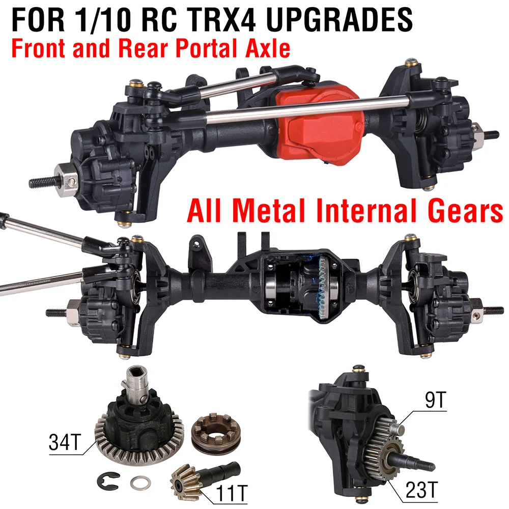 AUSTARHOBBY Metal Front and Rear Portal Axles for RC Traxxas TRX4 1/10 Rock Crawler Car Replace Upgrades Parts