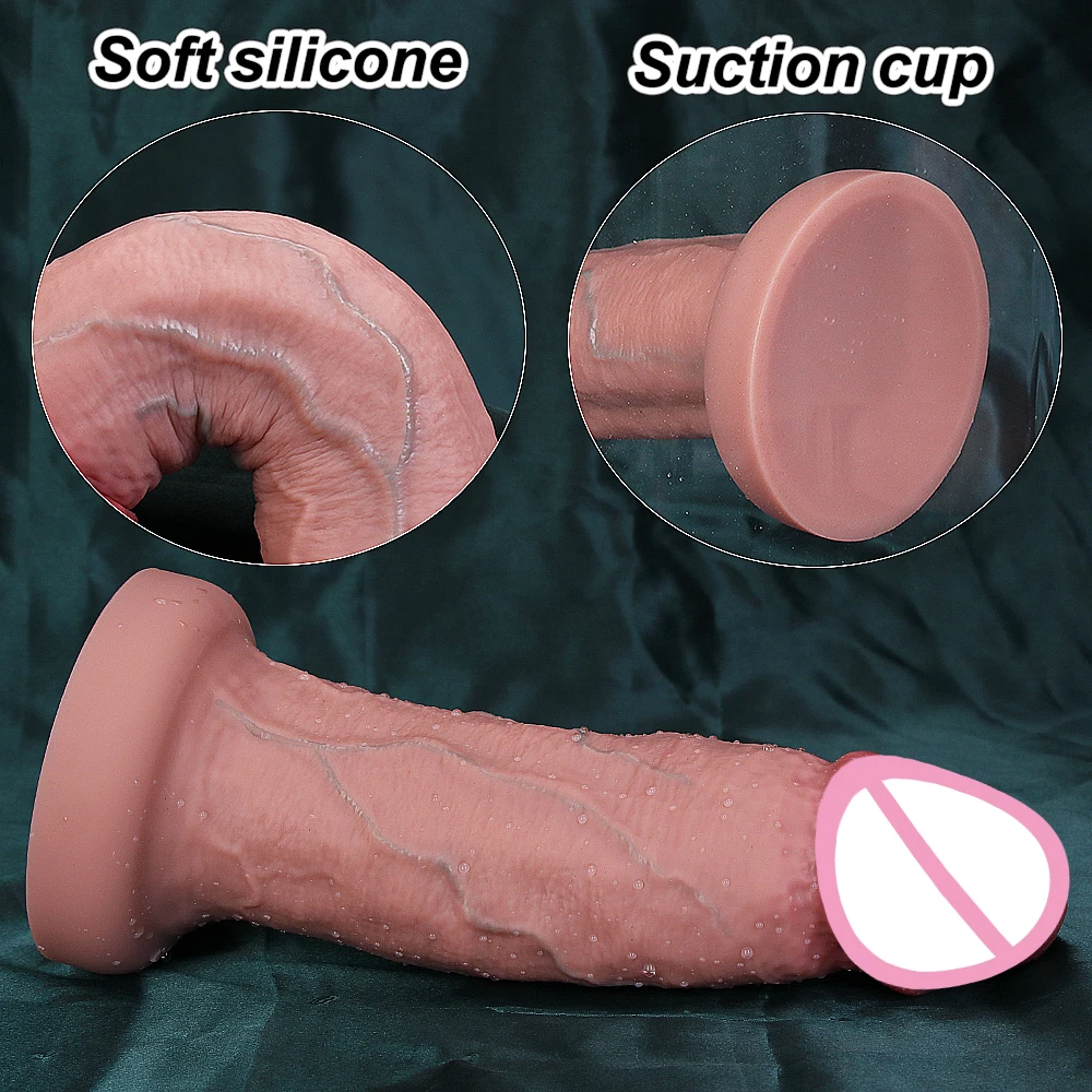 4Sizes Advanced Realistic Soft Huge Dildo Anal Thick Penis Double Silicone Cock Woman Vaginal Masturbation Suction Cup Sex Toys view 3