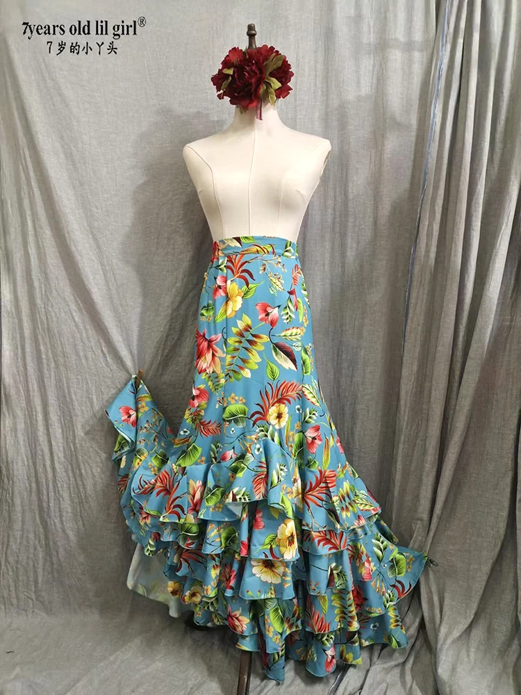 Costume da flamenco spagnolo Abito da esibizione Donna Ragazza Gyspy Sala da ballo 1estival Performance Abbigliamento da ballo Colori multipli