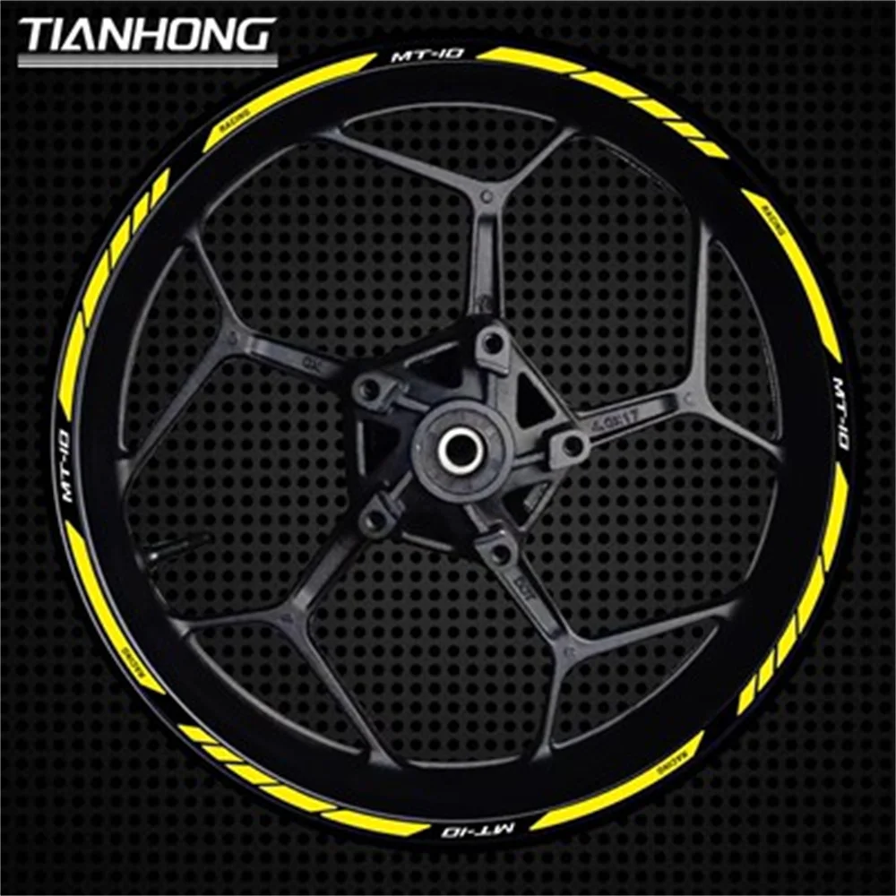 ใหม่สติกเกอร์กันน้ำสะท้อนแสงสำหรับมอเตอร์ไซค์ Mt 10 2022Yamaha MT10 17นิ้วดุมล้อ MT-10โลโก้รูปลอกชุดตกแต่งขอบ