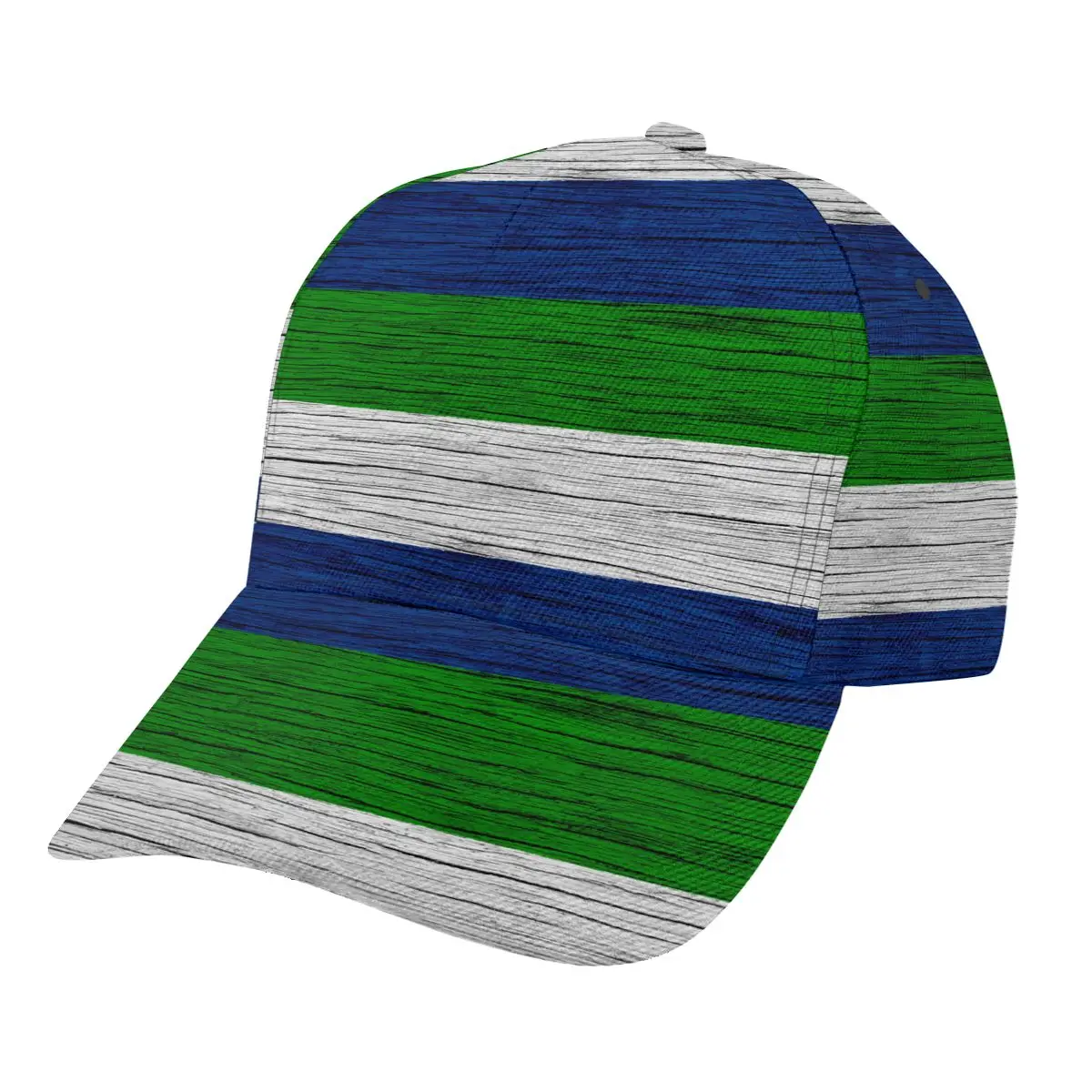 

2022 Summer New Unisex Outdoor Sport Sunscreen Baseball Hat Running Visor Cap Sierra Leone Wood Texture Flag