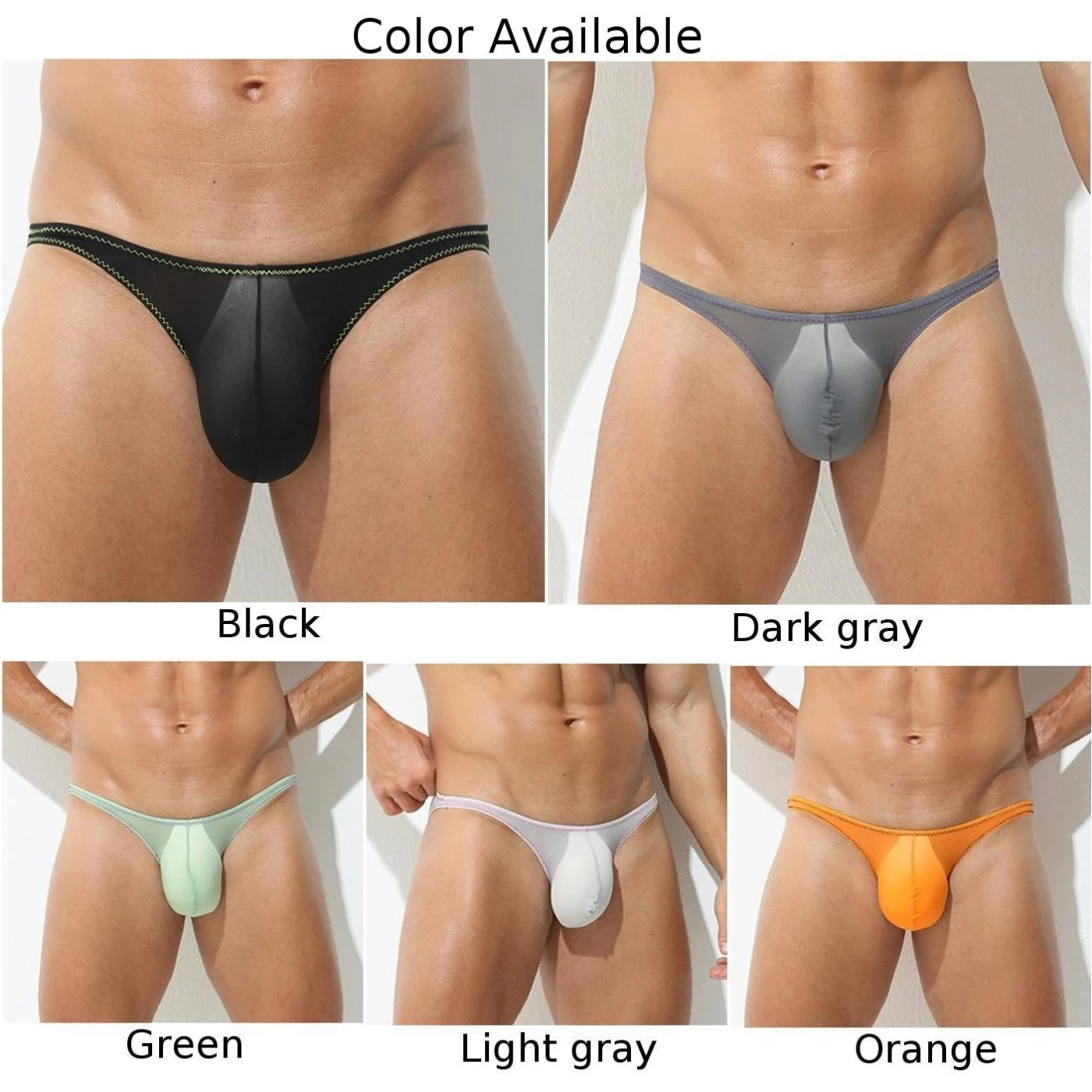 Men Sexy Sheer Bikini Underwear Comfy Ice Silk Briefs Low Waist Bulge Pouch Panties Elastic Underpants Erotic Lingerie Hombre