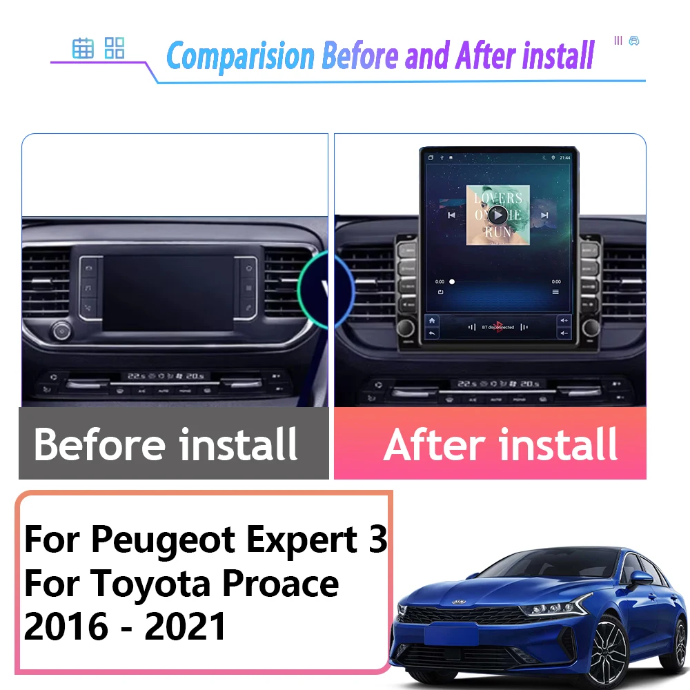 Player Carplay 9.7 Android 15 For Citroen Jumpy 3 SpaceTourer For Peugeot Expert 3 For Toyota Proace 2016-2021 Multimedia Video