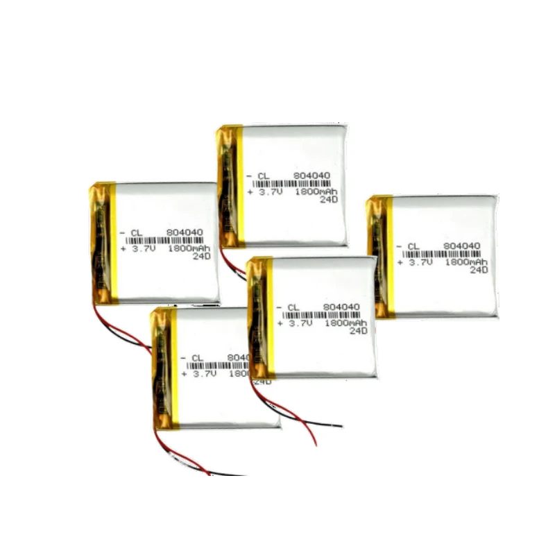 For Mp3 GPS PSP DVD Video Game PAD Mobile Phone E-books 5 PCS 804040 3.7V 1800m Lithium Polymer LiPo Rechargeable Battery