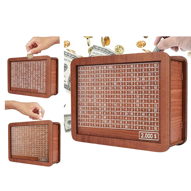 Cash Box With Counter Wooden Counter Piggy Bank Saveing Kids Adults Cash Box Save Money Cashier Drawer Organizing Crafts Home