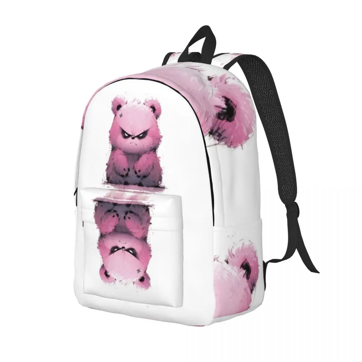 Angry Pink Bear Mochila moderna y versátil, adecuada tanto para hombres como para mujeres, muestra un encanto individual.