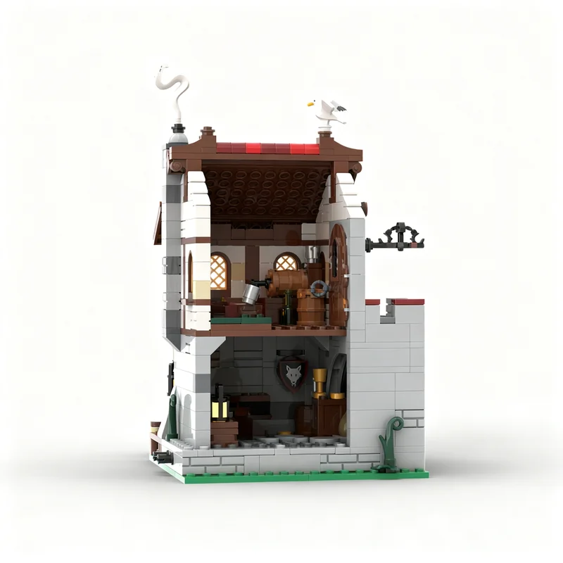 622-teiliges MOC Küstenmarkt-Schmugglerhöhle Schloss-Modell Bausteine Konstruktionsspielzeug Weihnachtsgeschenke DIY Kreative Idee