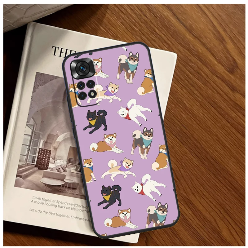 Animal Cartoon Akita Dog Case For Xiaomi Redmi Note 12 12S 11 11S 10 10S 9 9S 8 Pro 8T Redmi 12C 10C 9C Back Cover