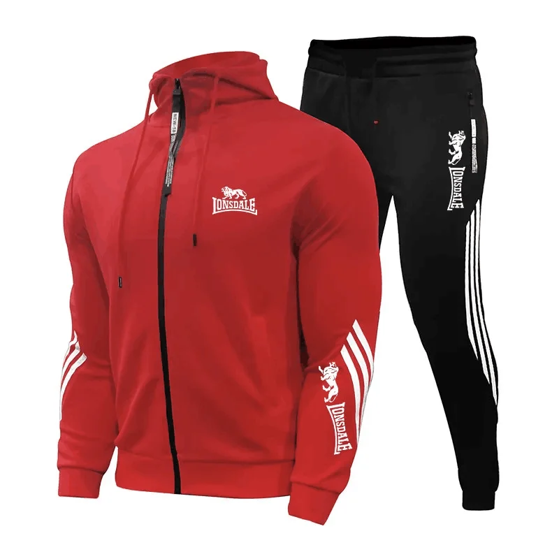 Set sportivo da uomo primavera e autunno 2023, giacca sportiva casual, set sportivo Harajuku, felpa sportiva con cappuccio, abbigliamento fitness