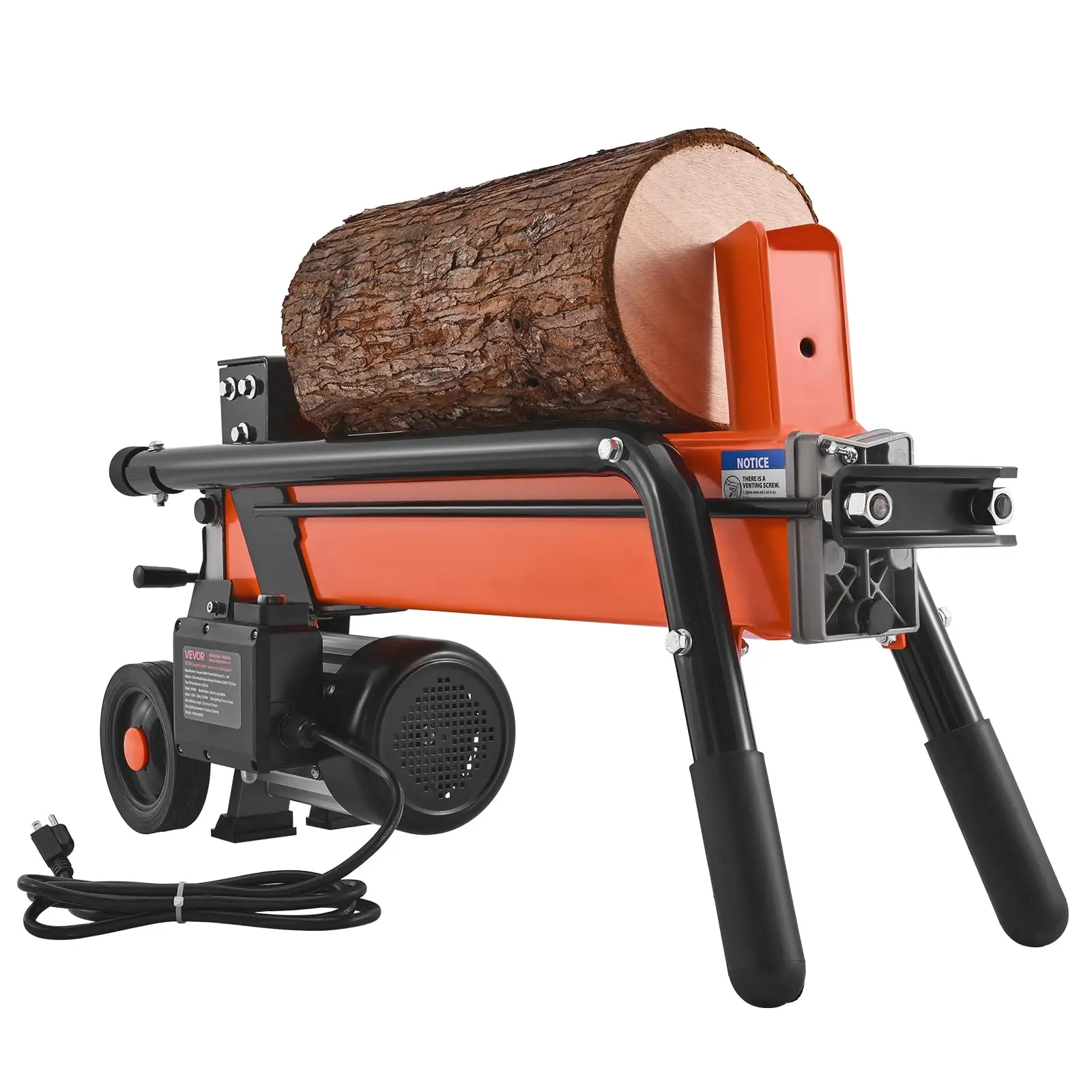 Electric Log Splitter, 6.5 Tons Electric Wood Splitter, 1500W 15 Amp Motor, Portable Firewood Splitting Machine with 6