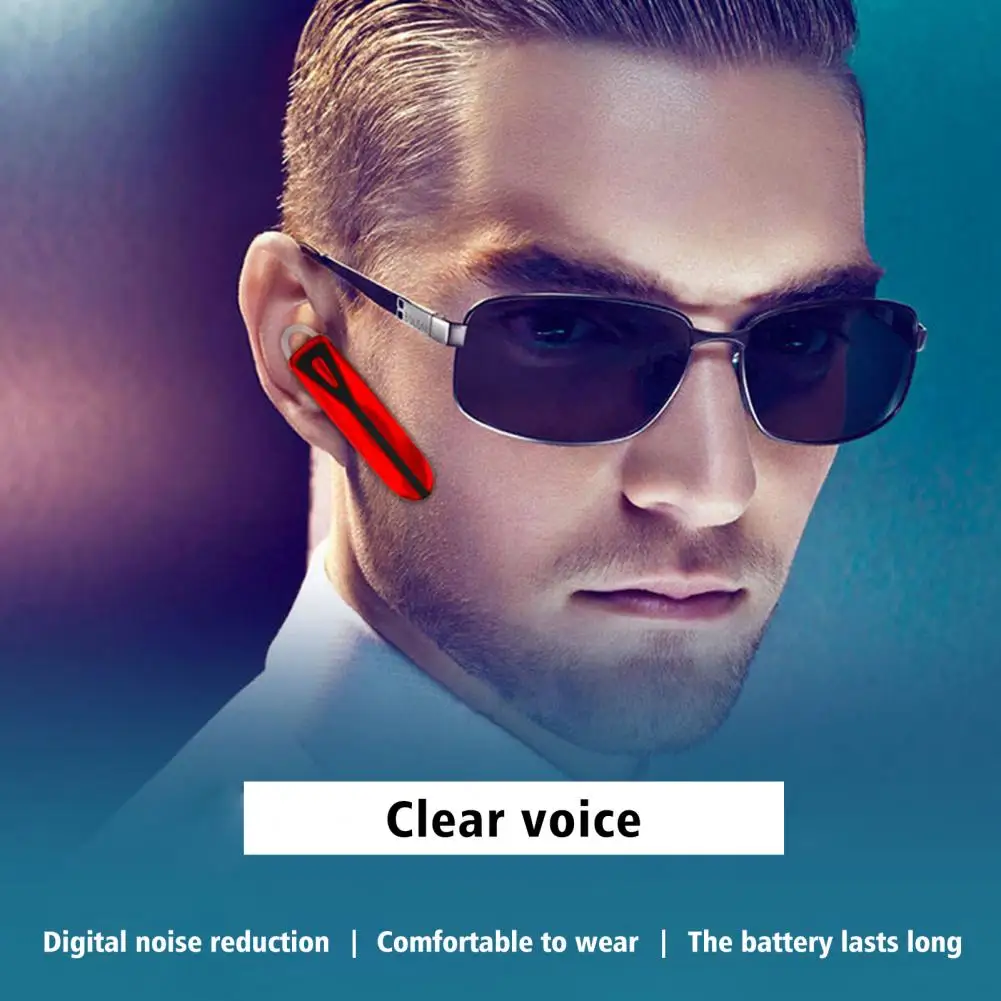 Wireless Earphone Ear Hook Long Standby IPX7 Waterproof Call Number Business Bluetooth-compatible 4.1 Headset for Fitness