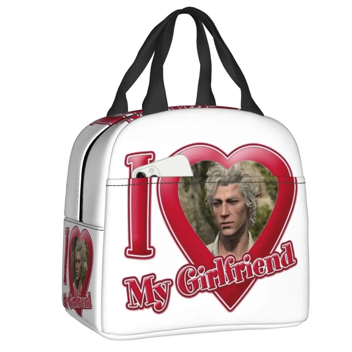 

Custom I Love My Girlfriend Meme Insulated Lunch Tote Bag for Women Resuable Thermal Cooler Bento Box School