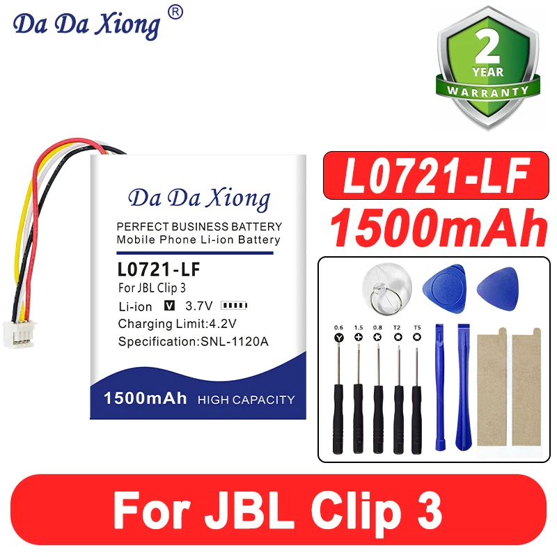 

Аккумулятор 1500 мАч L0721-LF для JBL Clip 3 / Clip 3AN / Clip 3 SAND (2026 год)