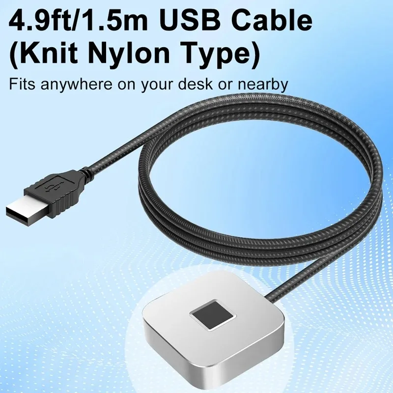 Wired USB Fingerprint Reader Support for Windows 10 11 PC Dongle 360 Degree Touch Fast Matching Biometric Fingerprint Scanner
