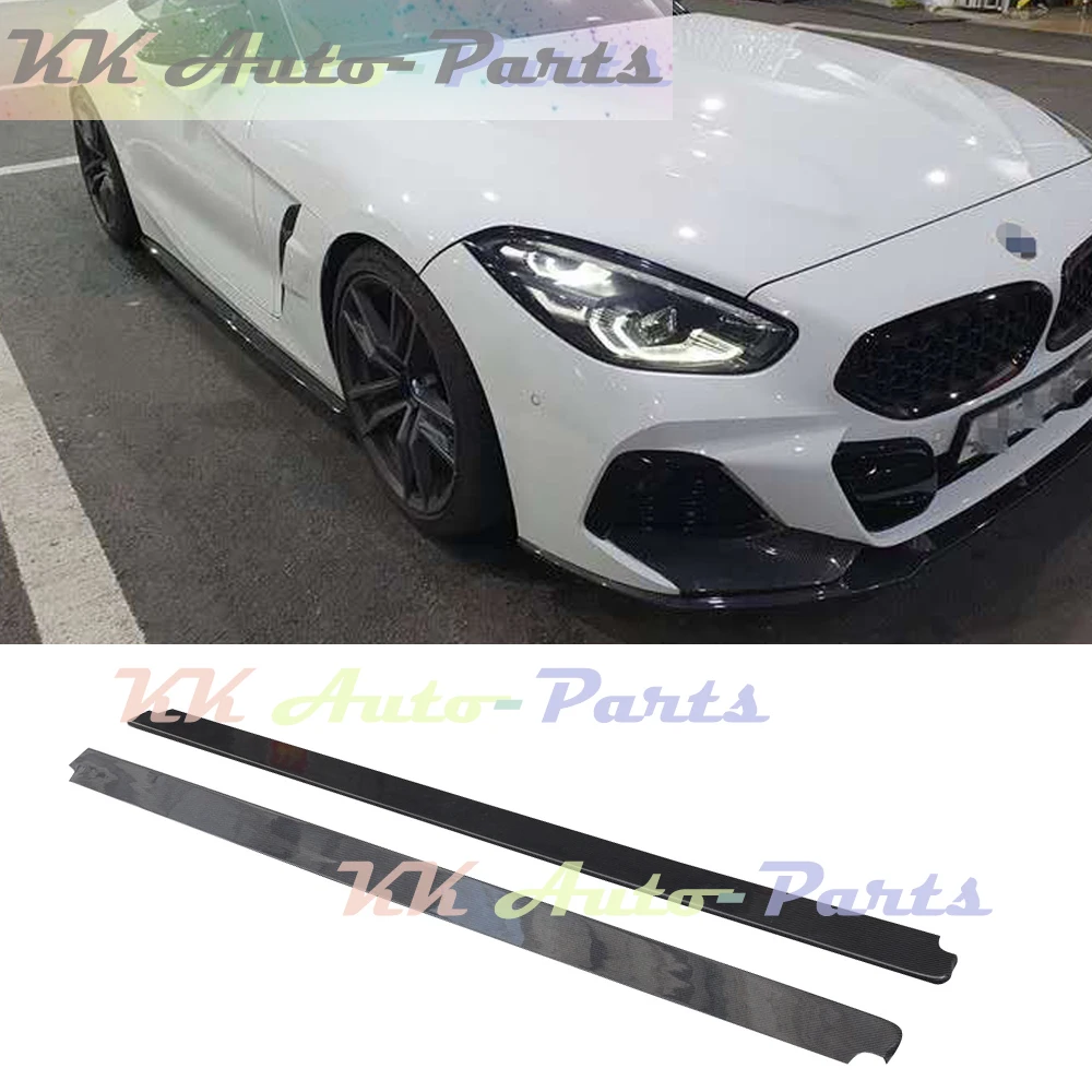 For BMW Z4 G29 Carbon fiber Side Skirts Extensions Lip Aprons Spoiler 2019 UP Auto Tuning