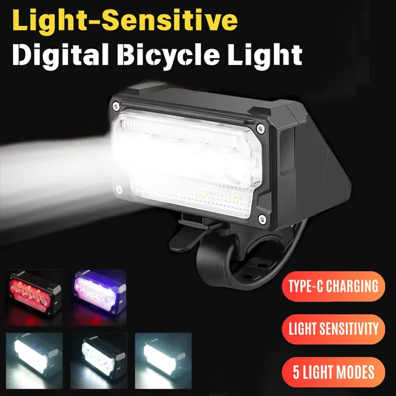 Intelligent Sensor Bicycle Light Automatic Brightness Adjustment Headlight Cycling Light Ultra-long Battery Light Riding Lamp