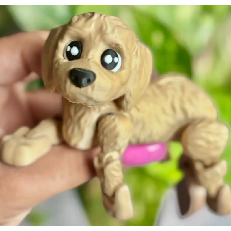 Charming Poodle Figurine with Movable Joints - 3D Printed Dogs Decorative Statue for Dog Lovers Desk & Shelf Ornament
