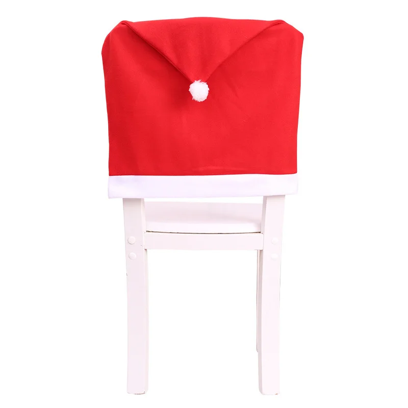 4pcs Christmas Chair Cover Red Santa Claus Hat Dining Chair Cover for New Year Merry Christmas Party Home Kitchen Table Decor
