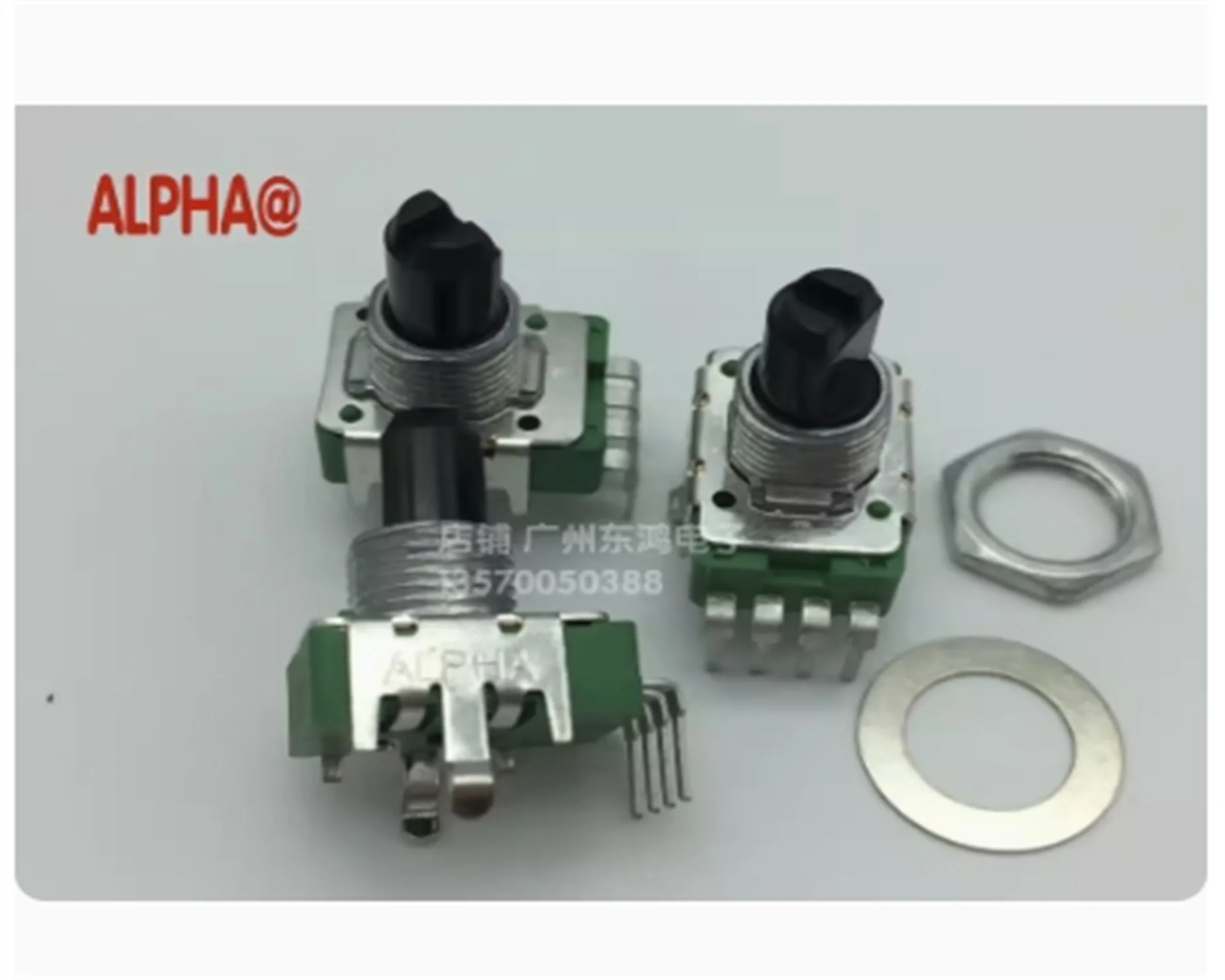 3  pcs ALPHA Taiwan RK11K single potentiometer B10K shaft length 13MM power amplifier with four legs and 20 step steps