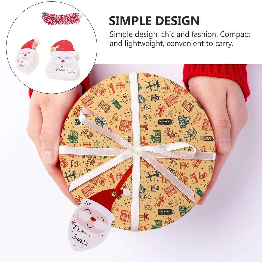 

200 Pcs Santa Claus Tag Xmas Hanging Labels Tags Decoration Gift Merry Christmas Bookmark