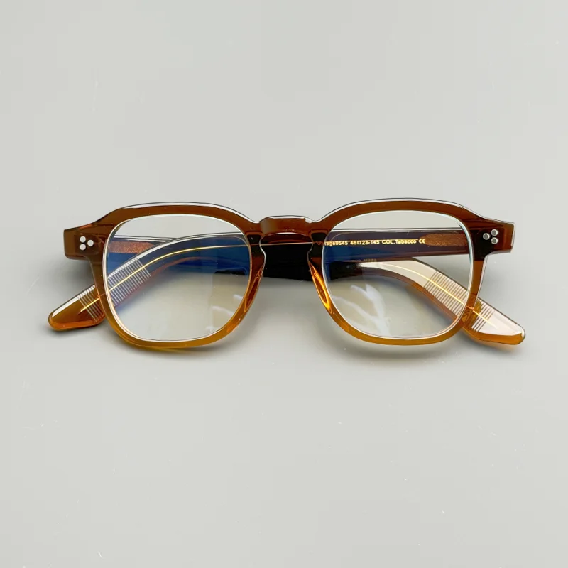 Vintage square frames Men's thickened acetate optical frames Handmade prescription glasses for myopic women designer brand glass
