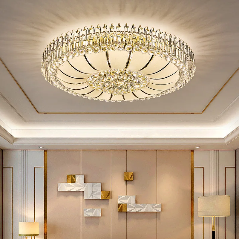 

Современный потолочный светодиодный хрустальный светильник в стиле лайт-люкс для декора дома: гостиная, спальня, вилла, столовая, кухня, балкон
