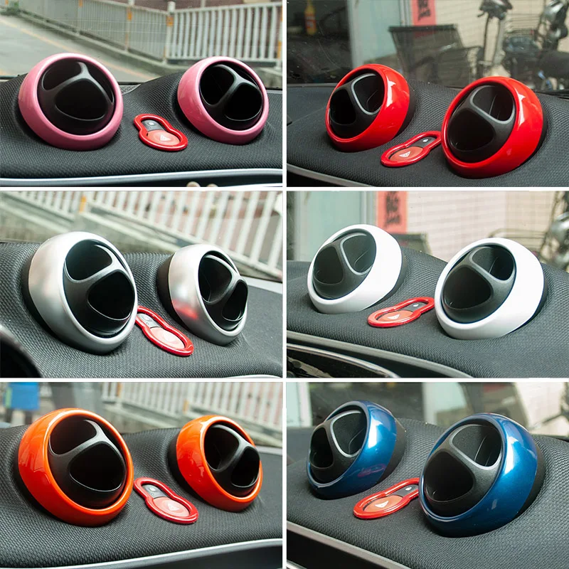 Dashboard Air Outlet Decoration Cover Protective Shell Car Stickers For Mercedes Smart 453 Fortwo Forfour Interior Accessories