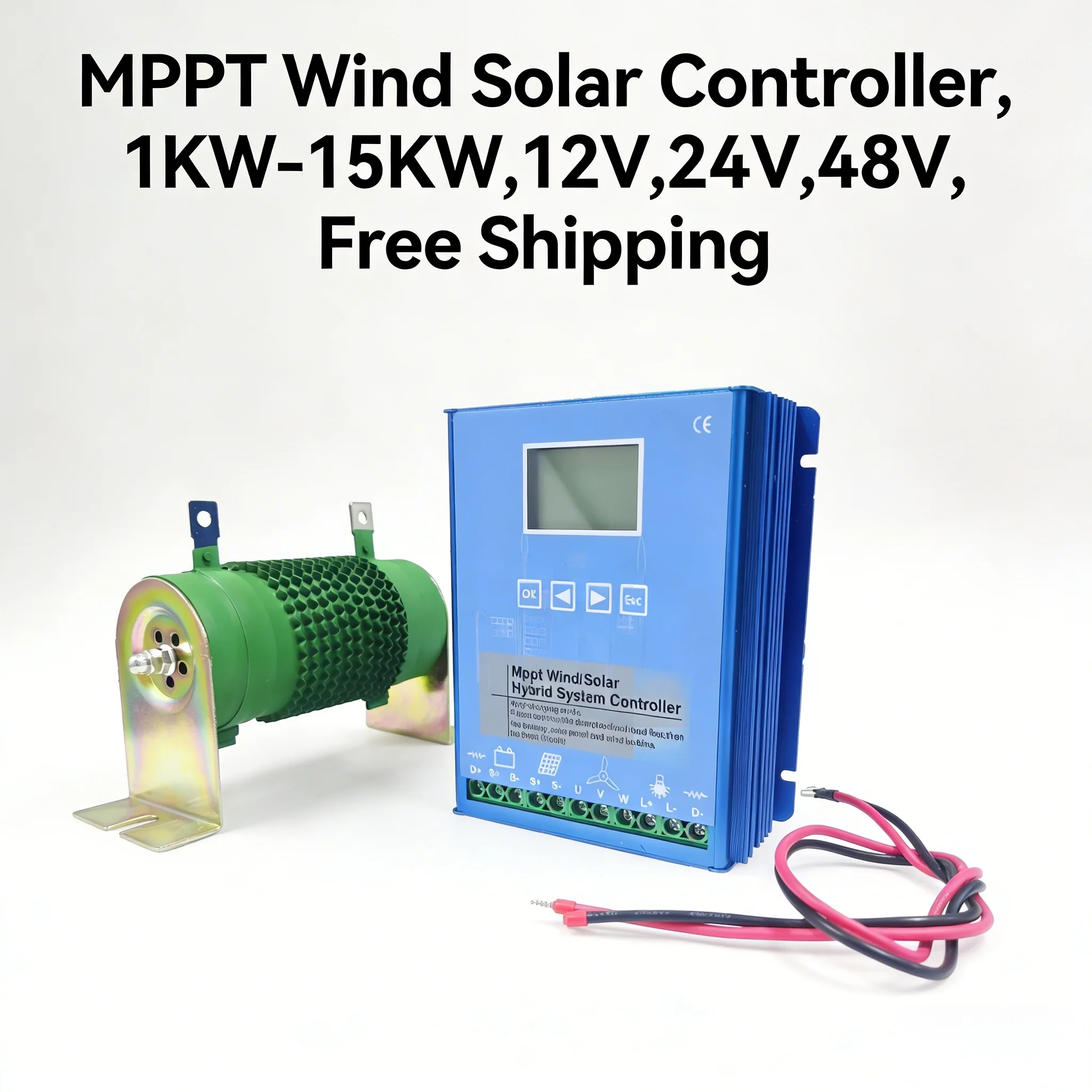 8000W 48V MPPT Wind Solar Hybrid Controller, Auto Voltage Detection 12/24/48V, Boost MPPT for Low Wind Speed, PWM Solar Charging