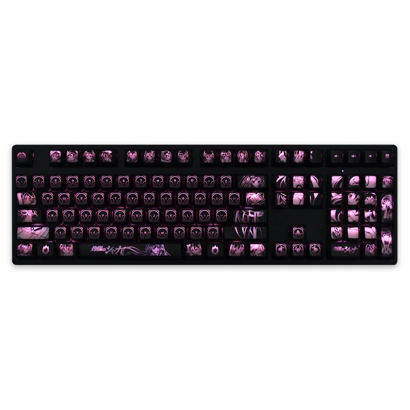 Imagem -06 - Conjunto Shakugan no Shana Anime Retroiluminado Keycaps Revestimento de pc para Logitech G610 G512 Razer Blackwidow Caçaman Corsair K70 Chave Bonés 1