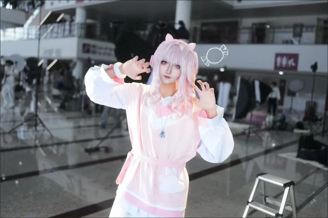 Project Sekai Colorful Stage Mi-ku Cosplay Costume Set for Women Halloween Pink Vest Shirt Socks Tail Outfit as Mizuki Akiyama A