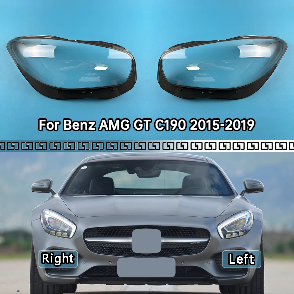 

For Mercedes-Benz AMG GT C190 2015-2019 Front Headlight Cover Headlamp Lamp Shell Mask Lampshade Lens Plexiglass