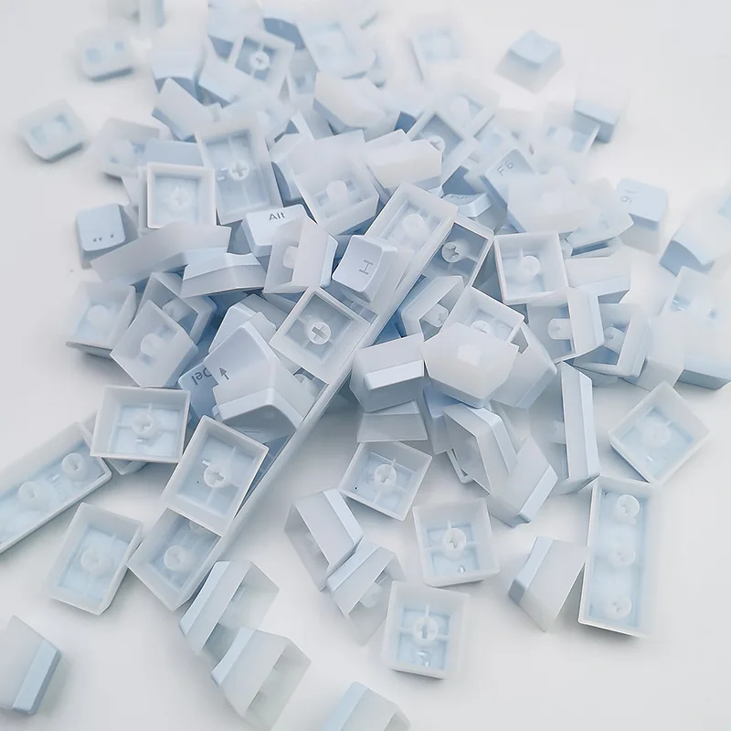 Shuangpi Nai Pudding – petit ensemble complet de 130 capuchons de touches pour Mx, interrupteur de clavier mécanique d'échange à chaud, capuchons de touches RGB transparents, nouveauté 2025