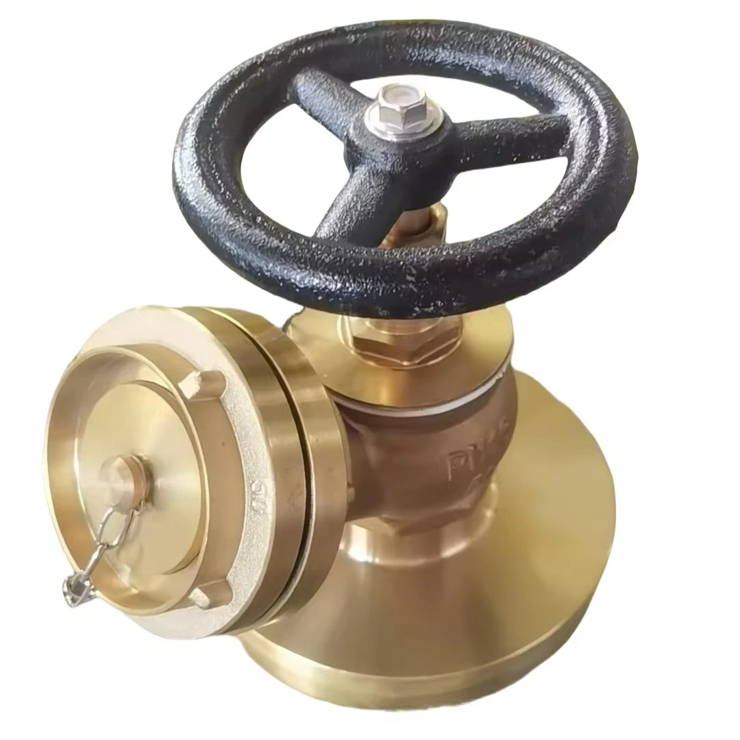 JIS marine valve  brass fire hose hydrant right angle globe flanged bronze landing valve with cover in ship vessel boat