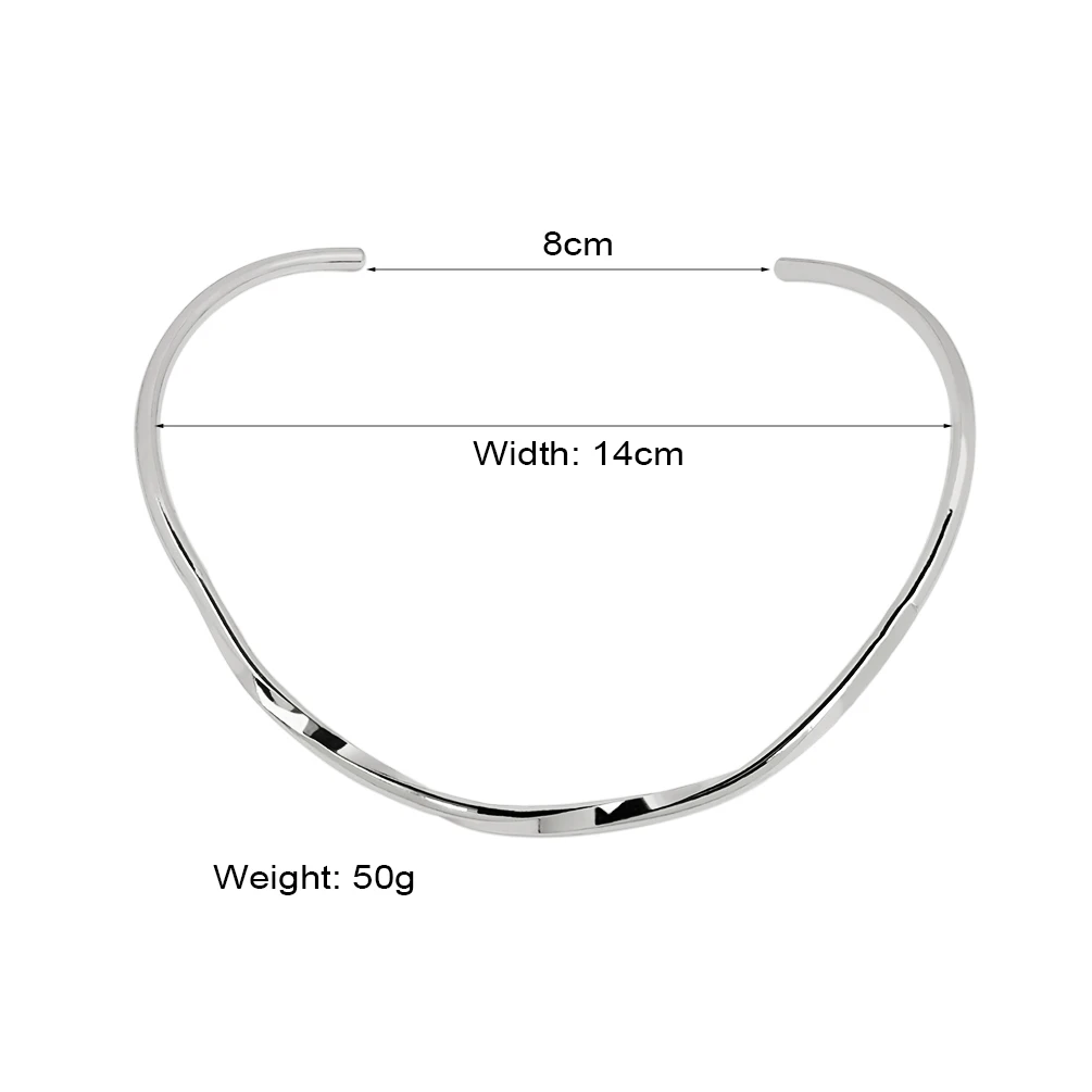 KDLUN Fashion Simple Metal Torques Choker Necklace For Women Collar Rigid Gold Color Chocker Statement Jewelry Bijoux Girl Gift