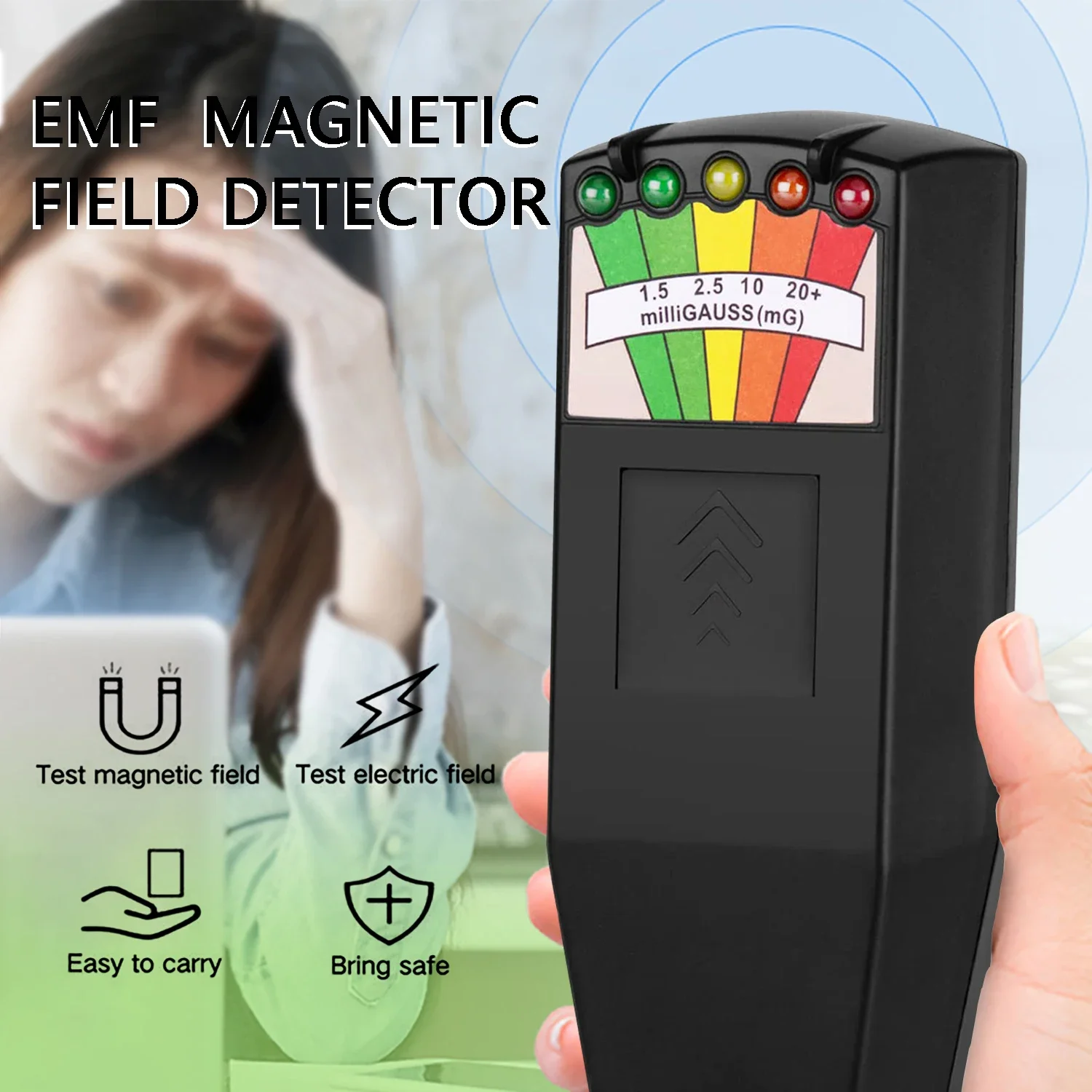 2-Pack EMF Meter Ghost Hunting Detector - Handheld Electromagnetic Field Tester For Paranormal Investigation