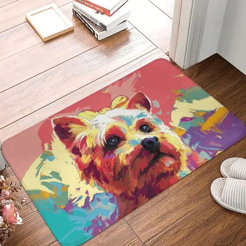 Yorkshire Terrier Dog Doormat Non-Slip Kitchen Bath Mat Garden Door Floor Living Room Bedroom Balcony Entrance Carpet Rug