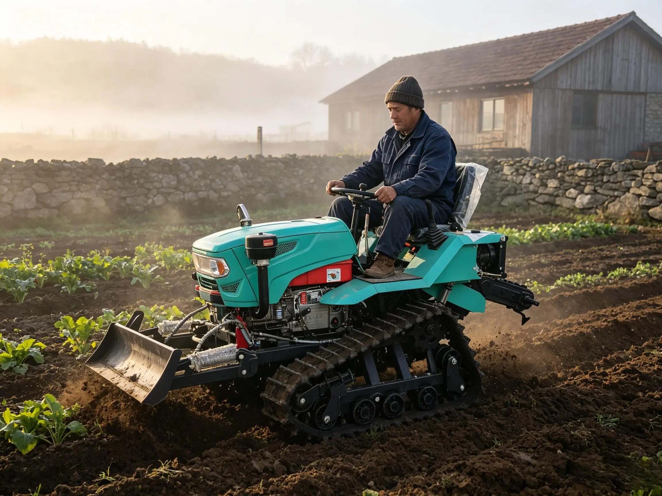 45HP Mini Heavy‑Duty Crawler Tractor for Hilly Orchard Paddy Field Soil Tilling Work