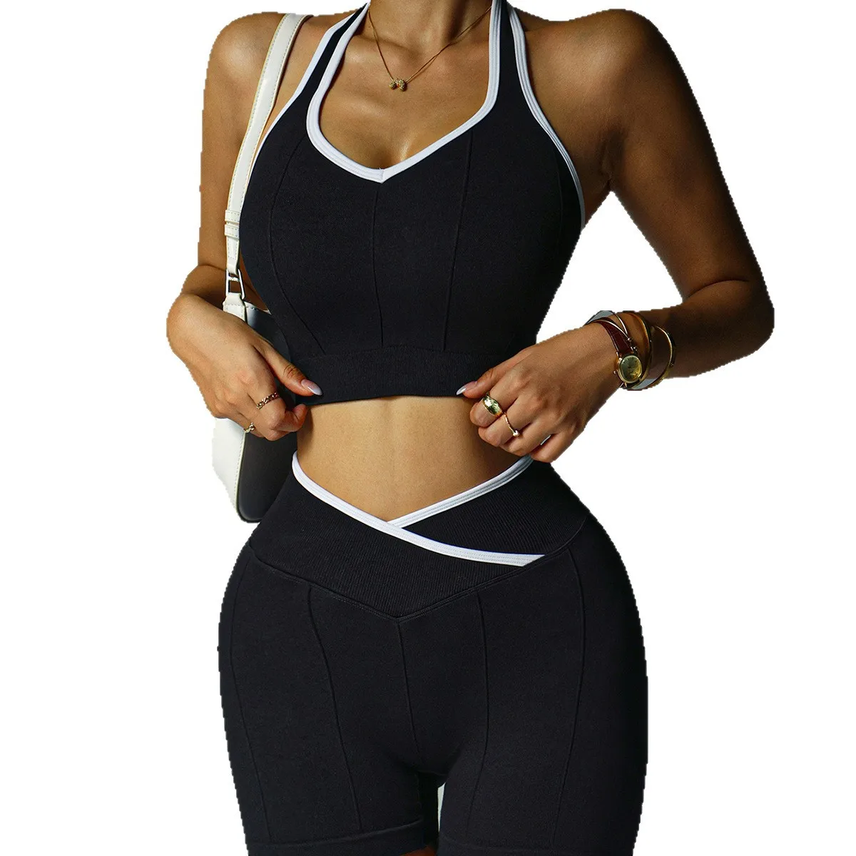 Schnell trocknendes Outdoor-Yoga-Set für Damen, Shorts, Yoga-Outfit für Radfahren und Fitness LD800173