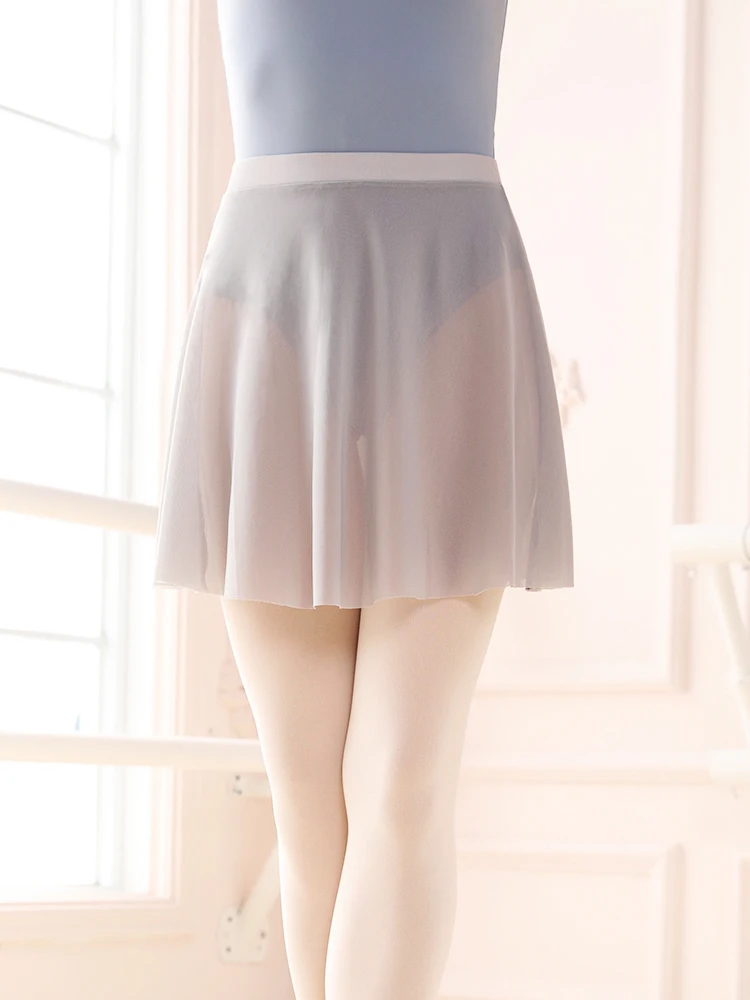 

Dance chiffon skirt for adult women, stretchable soft net, dancing half-length skirt, dance adult figure ballet practice suit