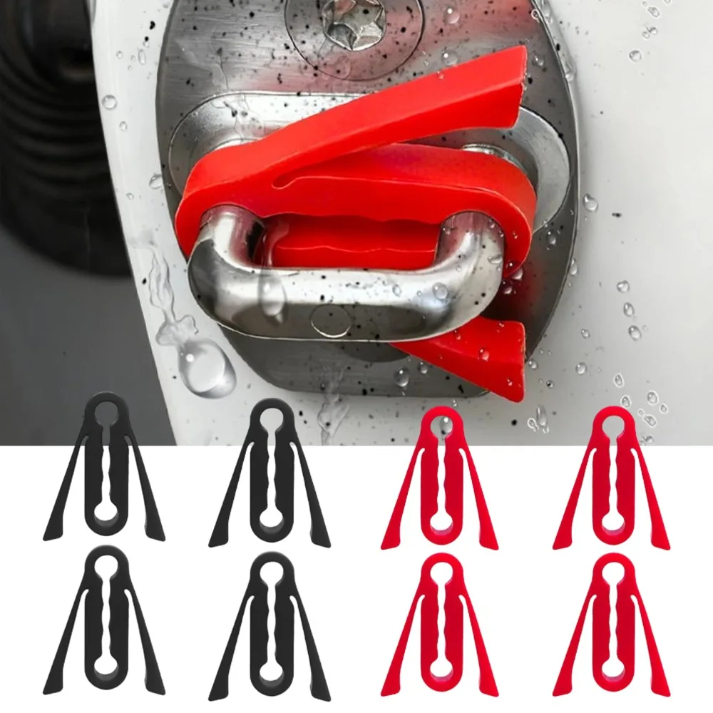 4pcs Universal Car Door Lock Damping Silicone Cover & Cushioning Pad Noise Reduction Shock-Absorbing Pad Protector For Car Door