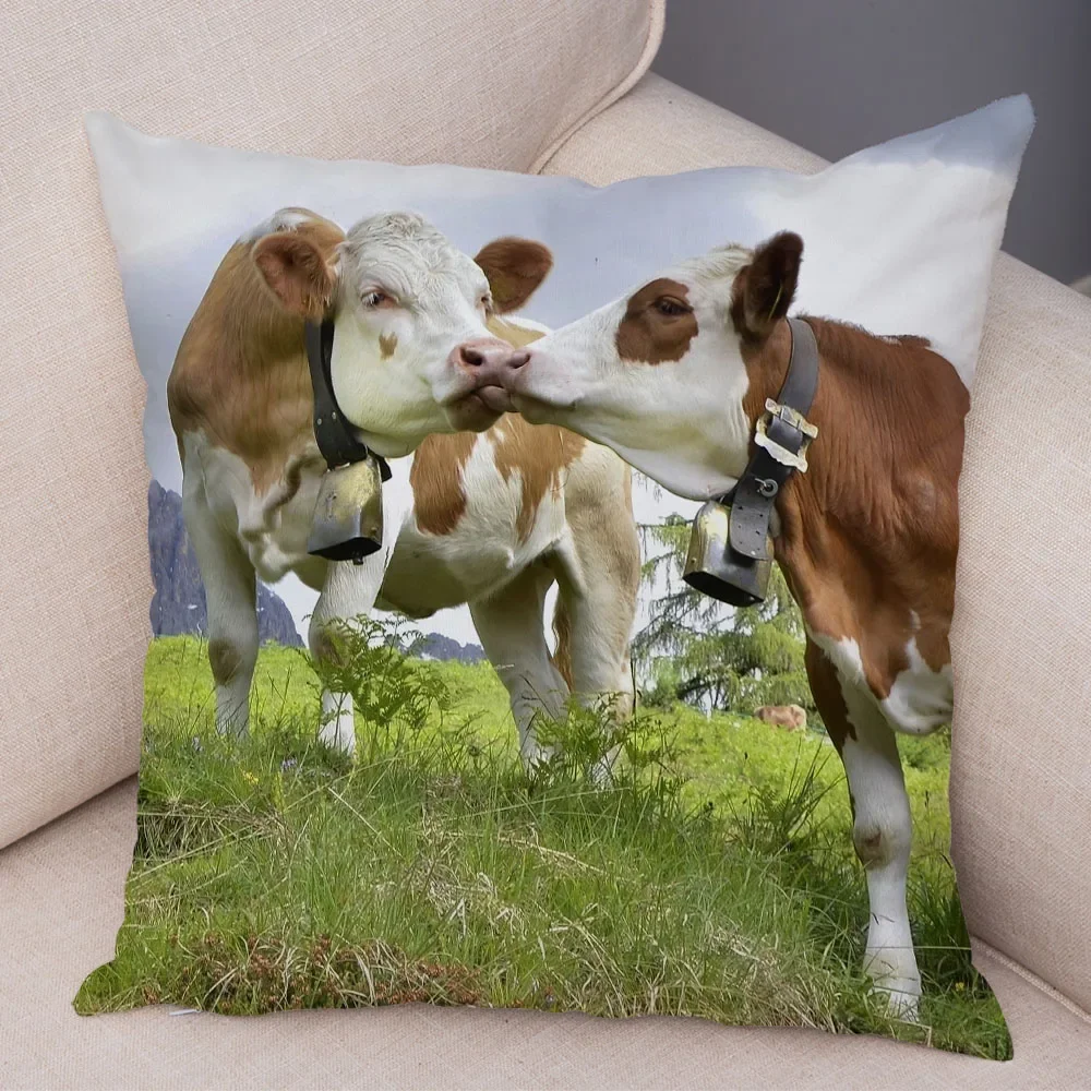 Scotland Kyloe throw pillow cover with short plush print for living room sofa decoration cushion cover pillow covers decorative