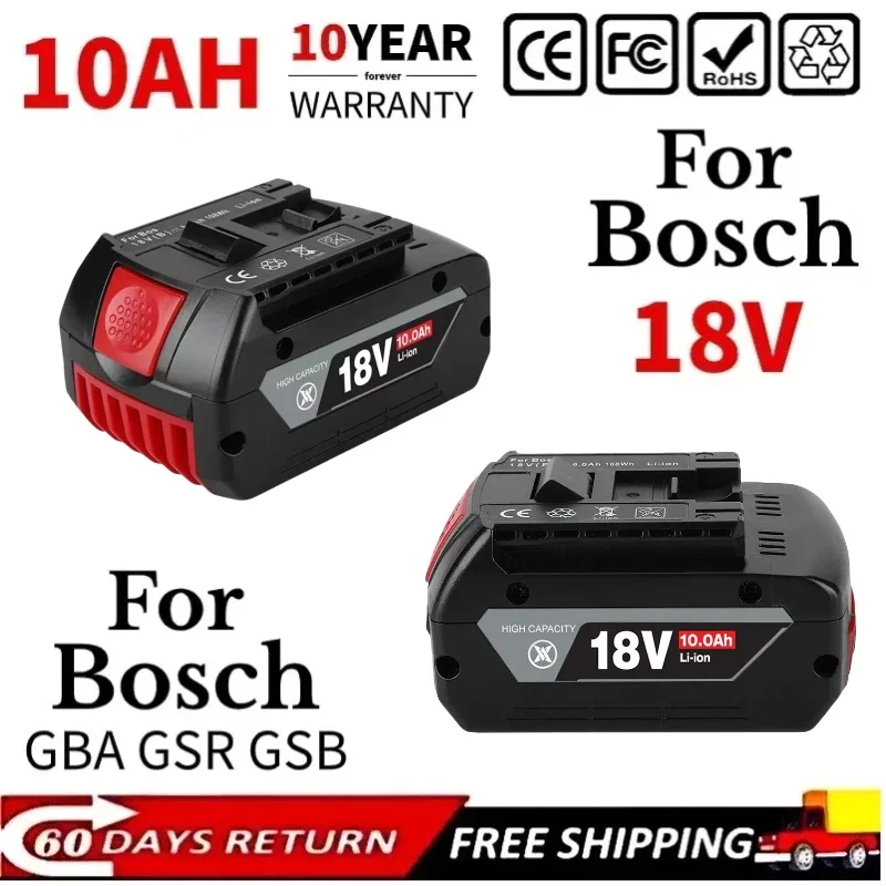 For BOSCH 18V Professional power tools rechargeable battery 18V 10.0Ah lithium battery GBA GSR GSB BAT609 BAT619 BAT614 Battery