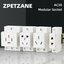 AC30 Modular Telephone Socket Distribution Box 10A16A 25A Multi-function Two-plug Three-plug Four-five-plug DIN Rail Type