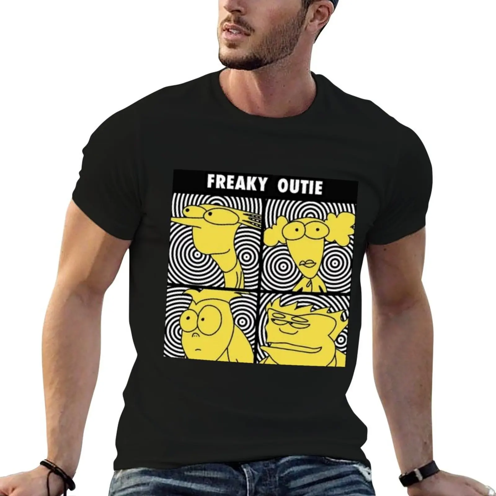 Freaky!! Outie!!! T-Shirt summer tops sports fans black t-shirts for men