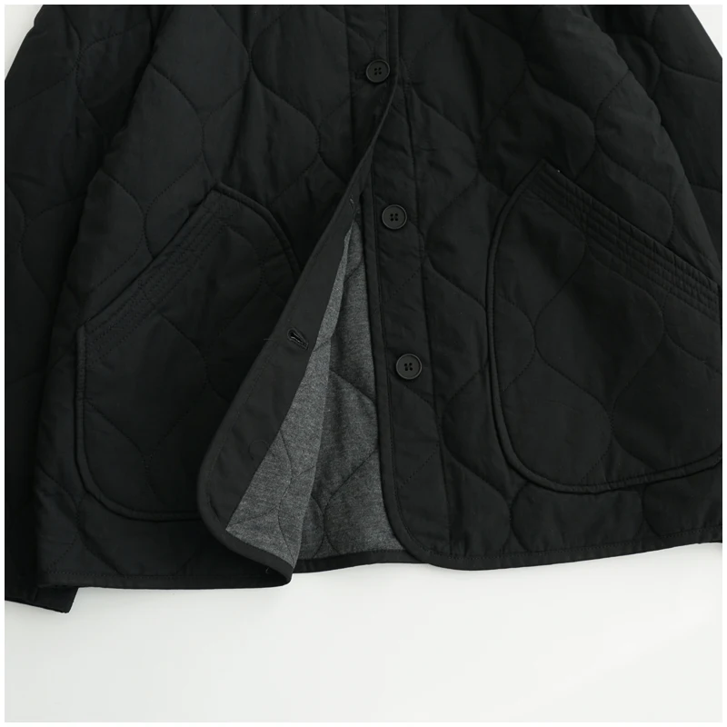 Lightweight Long Sleeved Padded Jacket for Men Women Loose Casual Japanese Retro Single Breasted Clip on Cotton Short Parkas