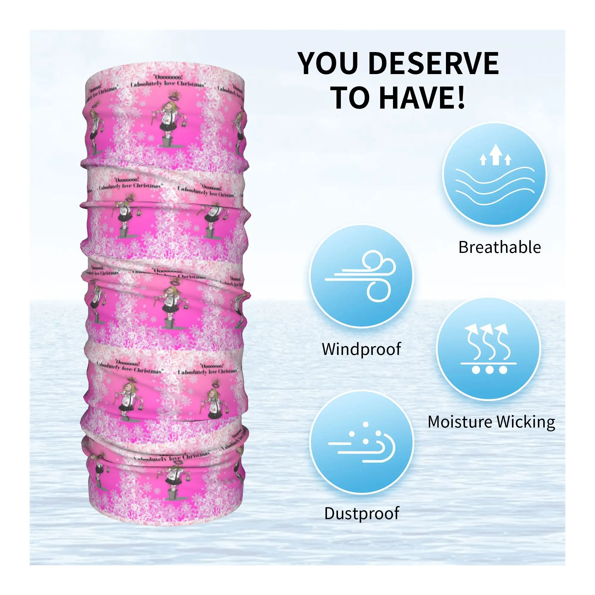 Eloise at Christmas Bandana Neck Gaiter قناع مطبوع وشاح قناع وجه دافئ للرياضات الخارجية للجنسين البالغين طوال الموسم