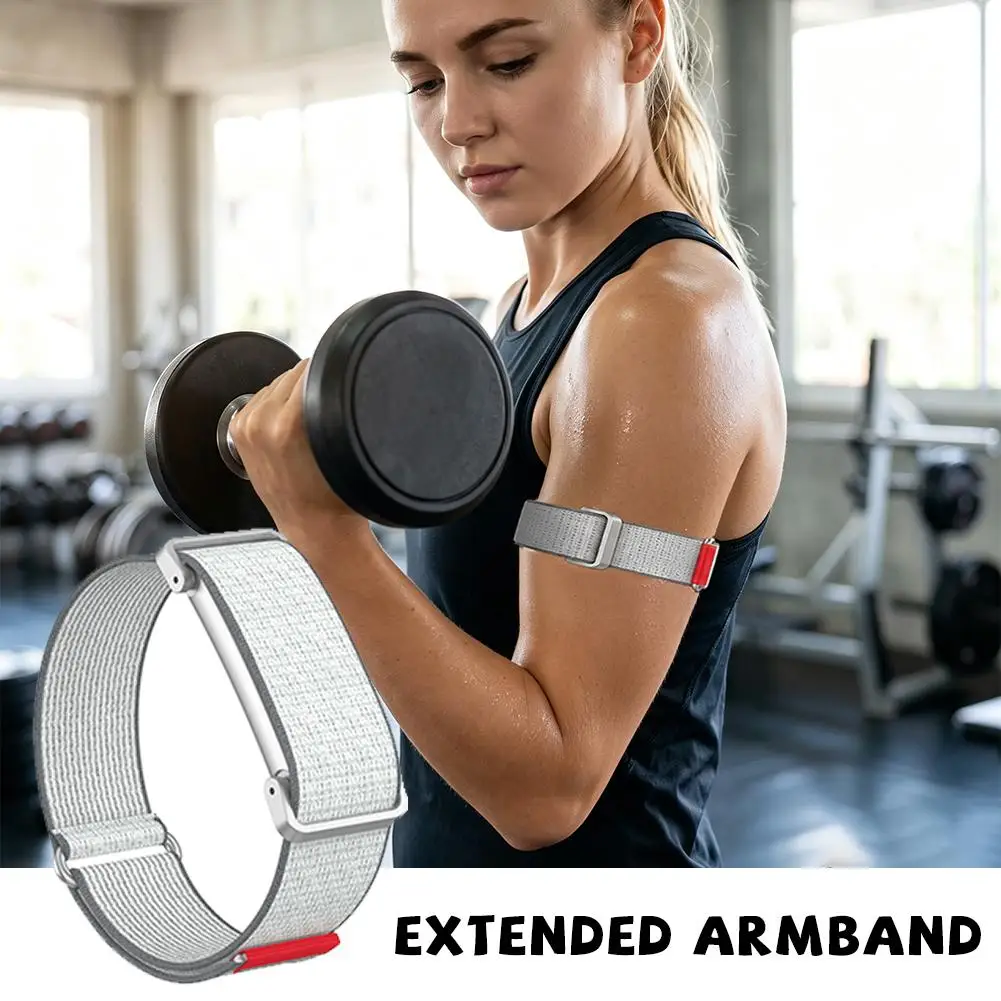 Sport Armband Wristband with Shell for Fitbit Air Breathable Nylon Extended Sweat-wicking Bicep Band Strap Loop