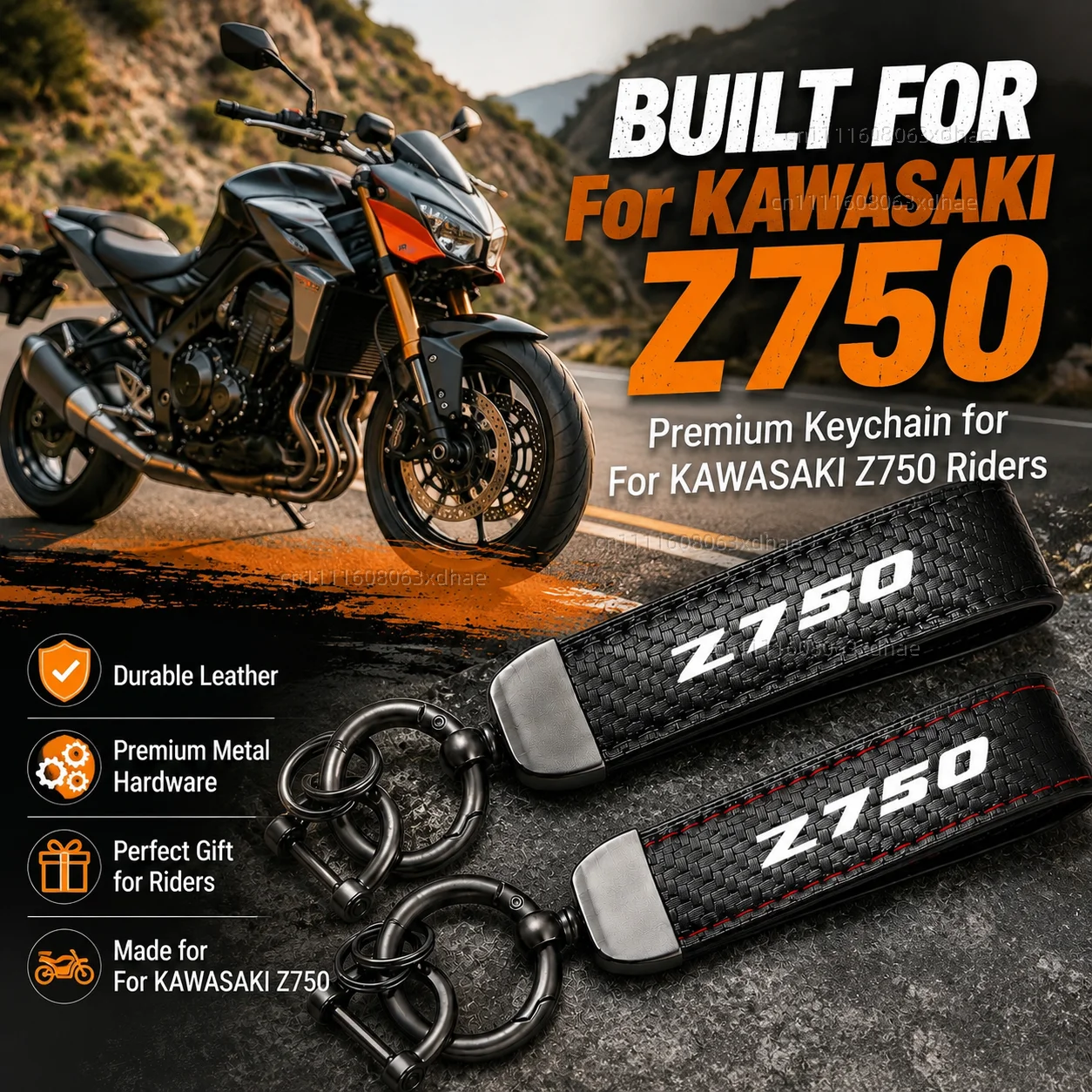 High-Grade Leather Motorcycle Keychain Holder Keyring Accessories For Kawasaki Z 750 z750 Z750R Z750S