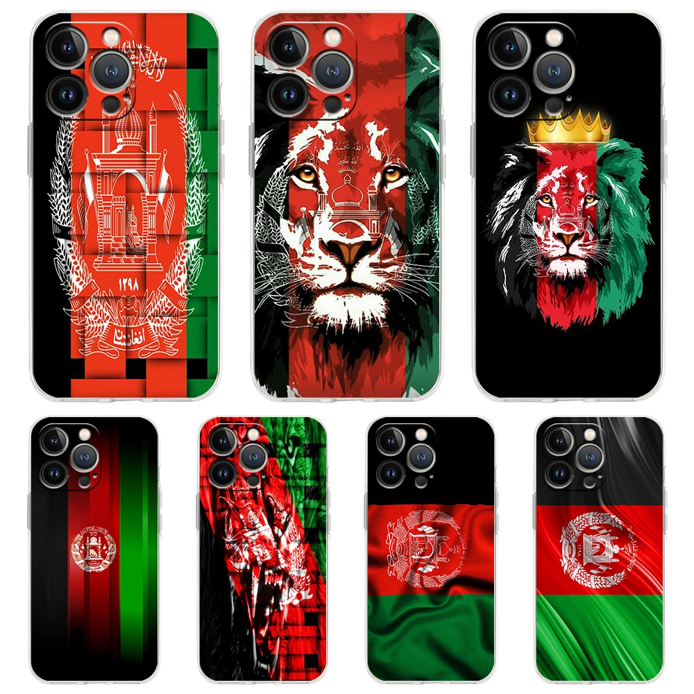 Afghan Afghanistan Flag Case for iPhone 15 14 13 12 Pro Max Cover Transparent for iPhone 11 Pro Max 7 8 Plus X XS XR SE2020 Bags